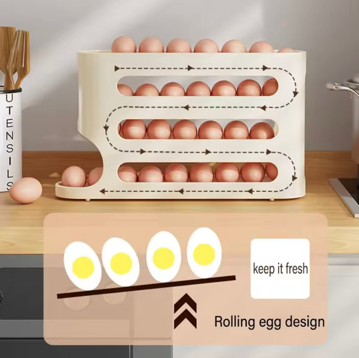 DISPENSADOR HUEVOS NEVERA 4 NIVELES