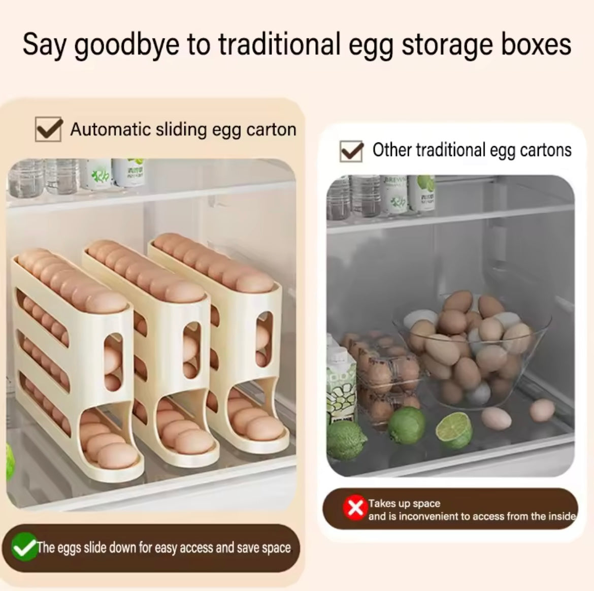 DISPENSADOR HUEVOS NEVERA 4 NIVELES