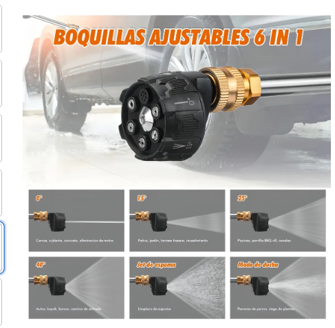 Hidrolavadora 6 en 1 Inalambrica portatil