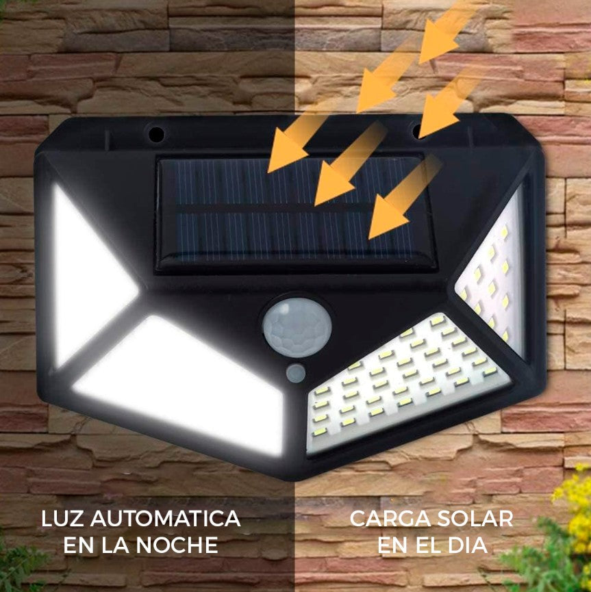 LAMPARA LED CON RECARGA SOLAR Y SENSOR