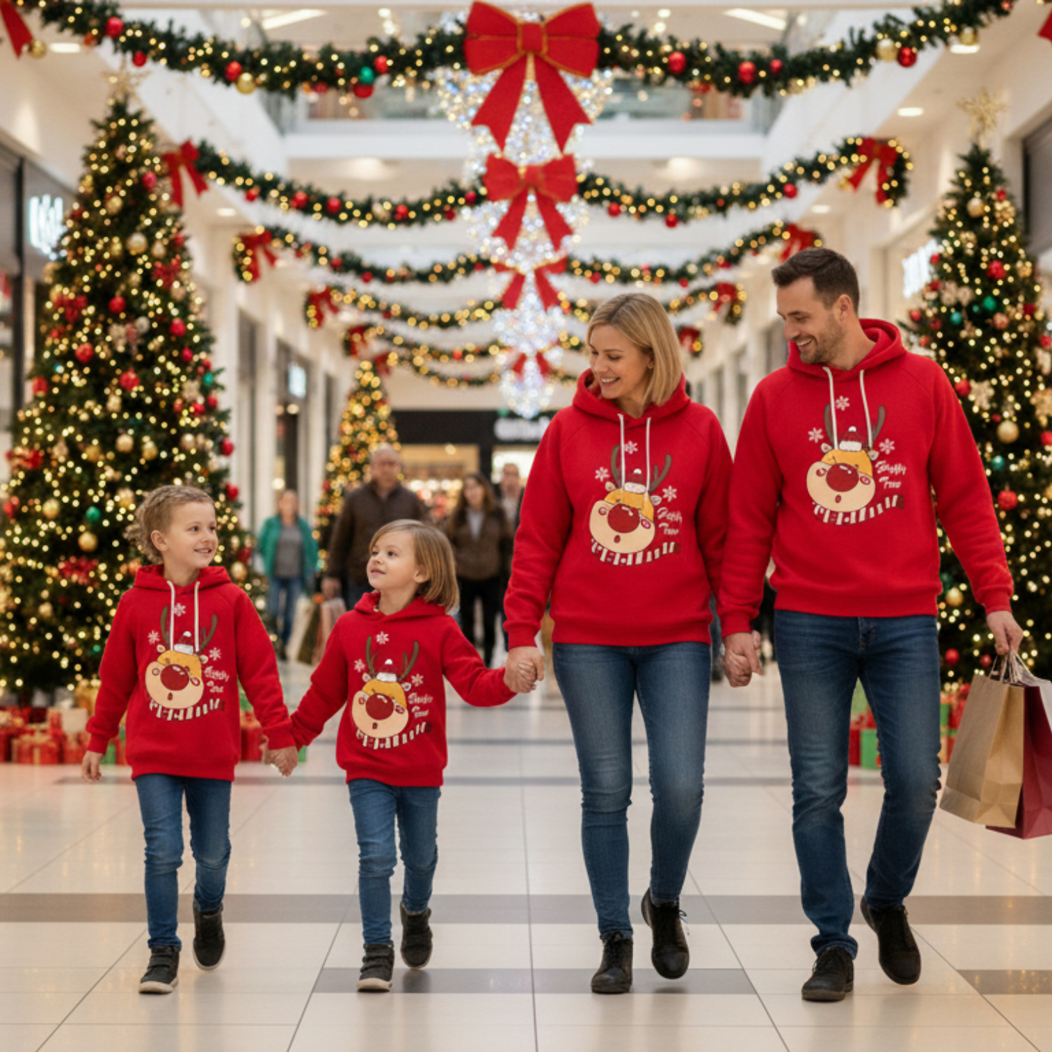 Hoodies Navideños Reno Happy Time