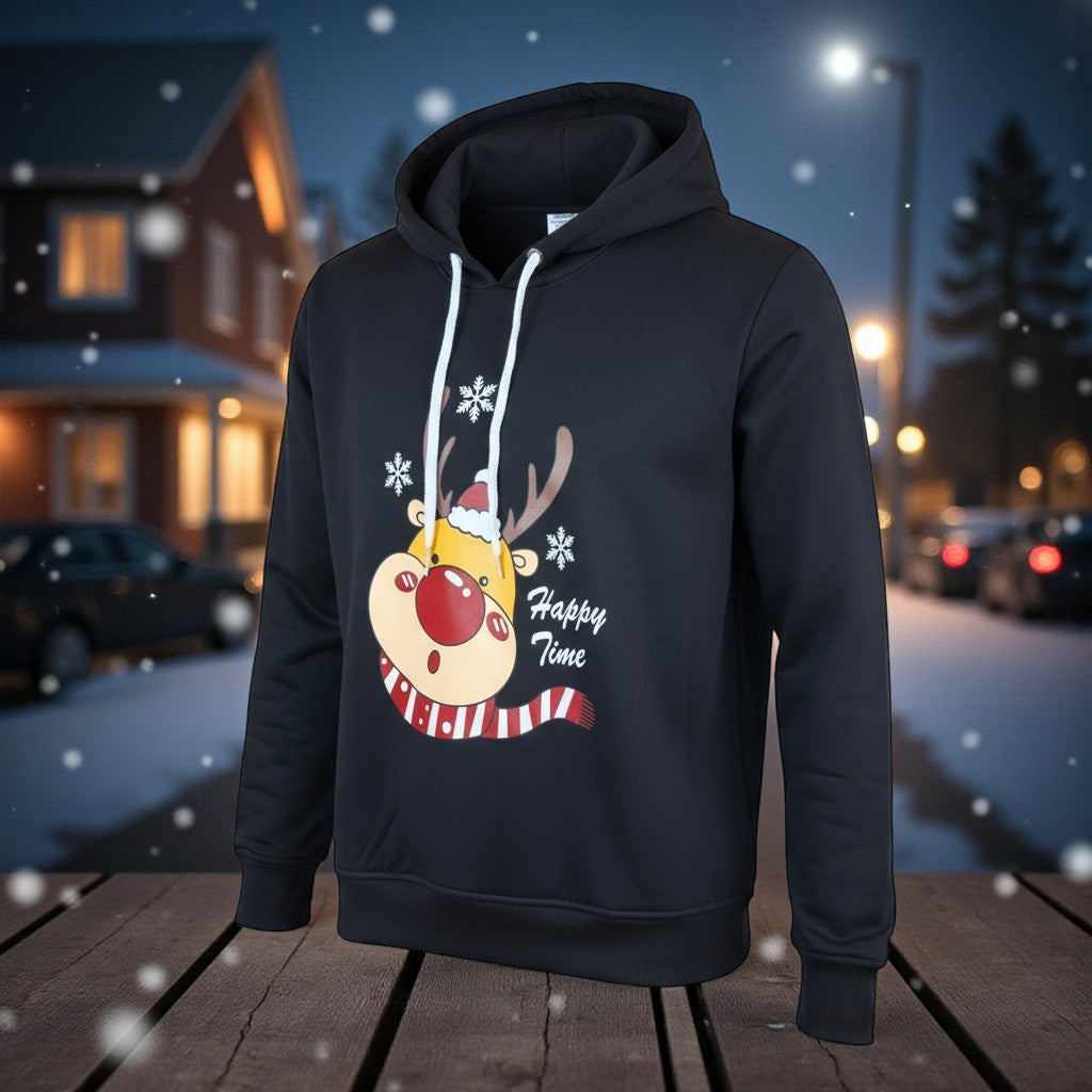 Hoodies Navideños Reno Happy Time