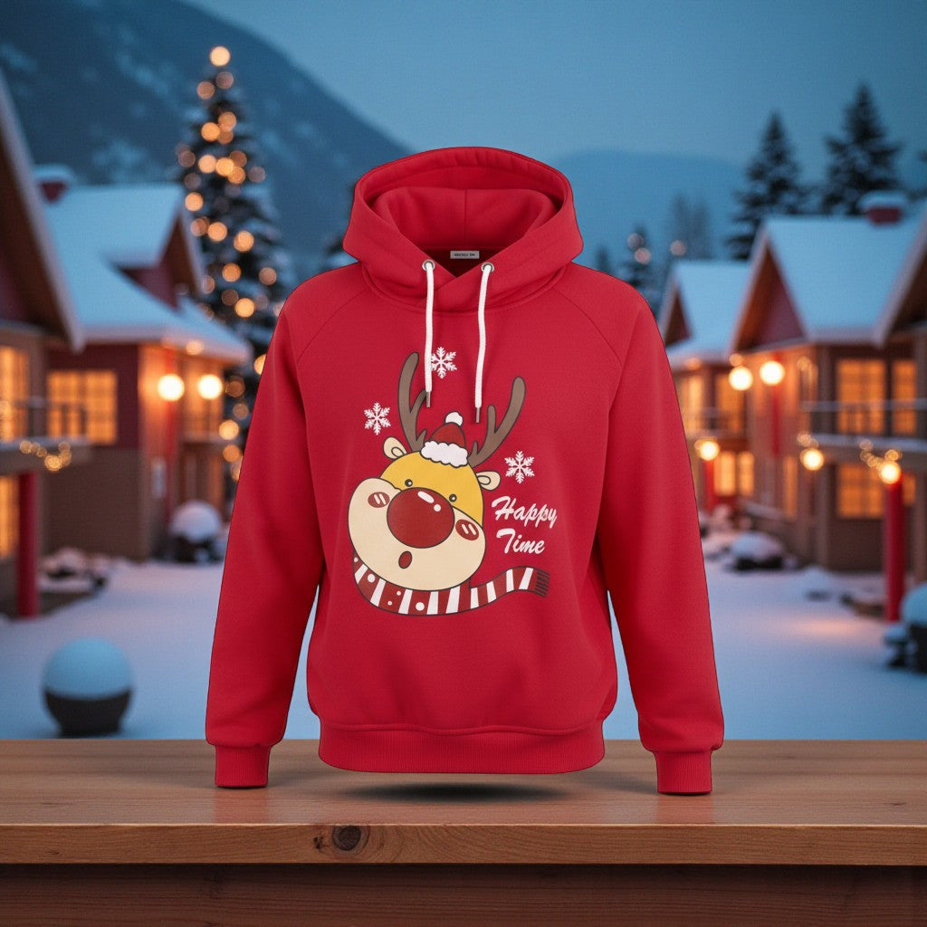 Hoodies Navideños Reno Happy Time