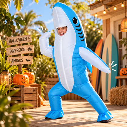 Disfraz Inflable de Tiburón Azul para Adultos 🦈 – All for us