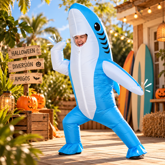 Disfraz Inflable de Tiburón Azul para Adultos 🦈