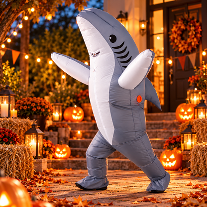 Disfraz Inflable de Tiburón Gris para Adultos 🦈