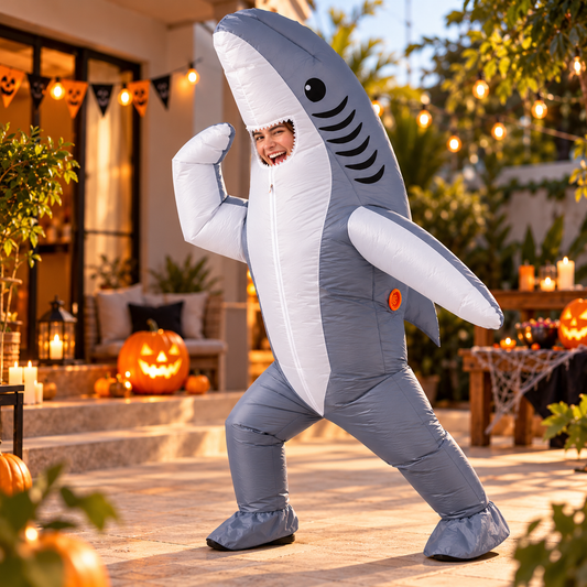Disfraz Inflable de Tiburón Gris para Adultos 🦈