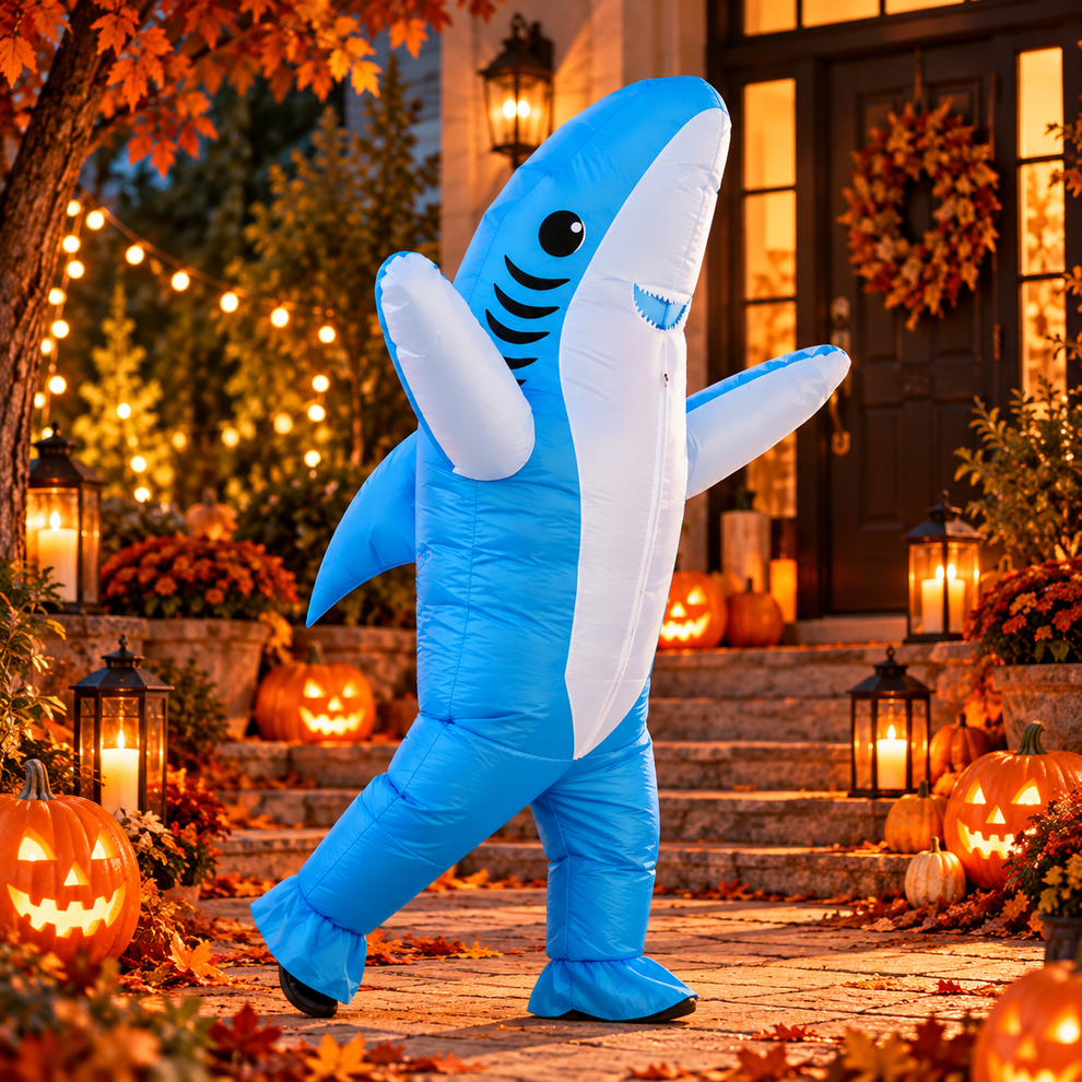 Disfraz Inflable de Tiburón Azul para Adultos 🦈 – All for us