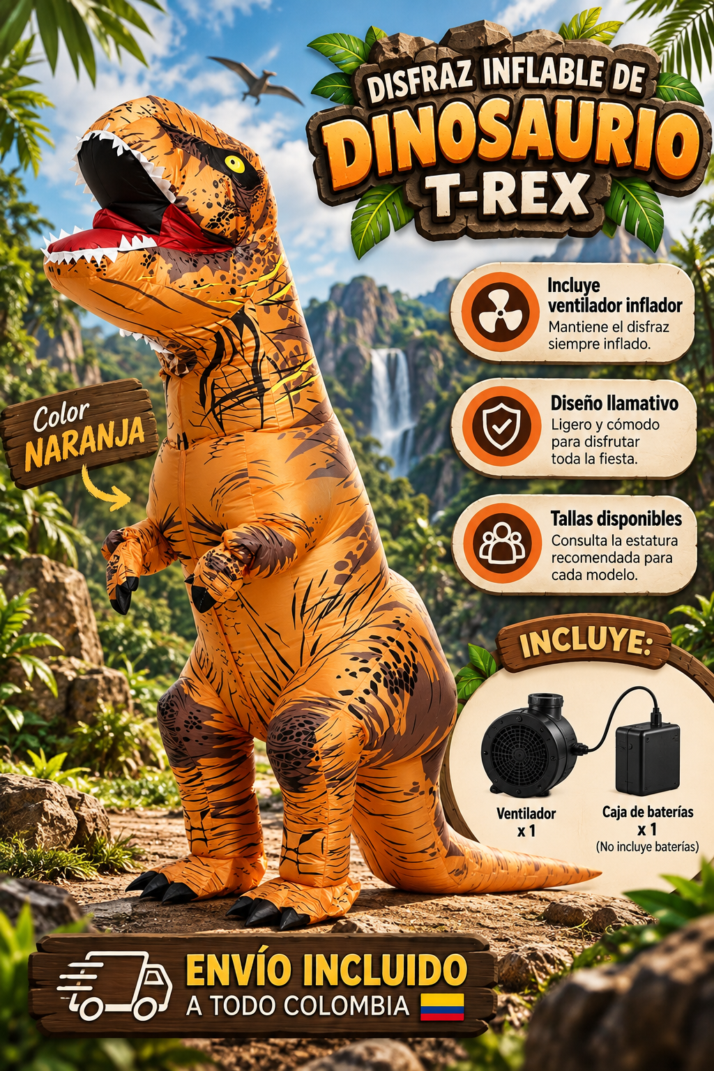 Disfraces Inflables de Dinosaurio T-Rex