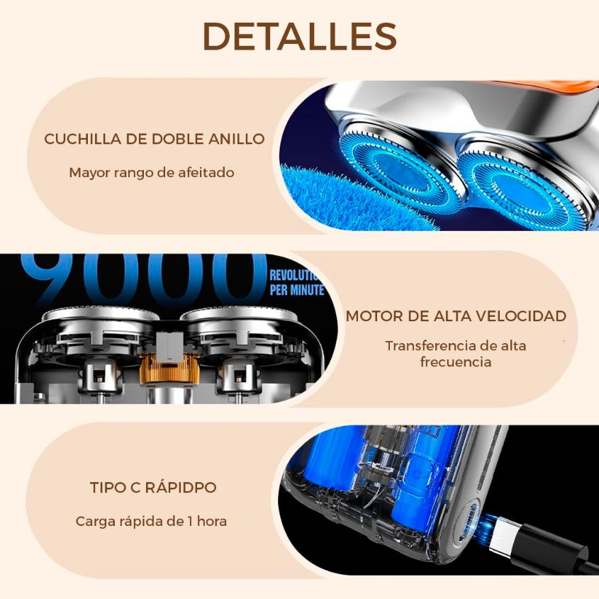 AFEITADORA ELÉCTRICA DE DOBLE CABEZAL